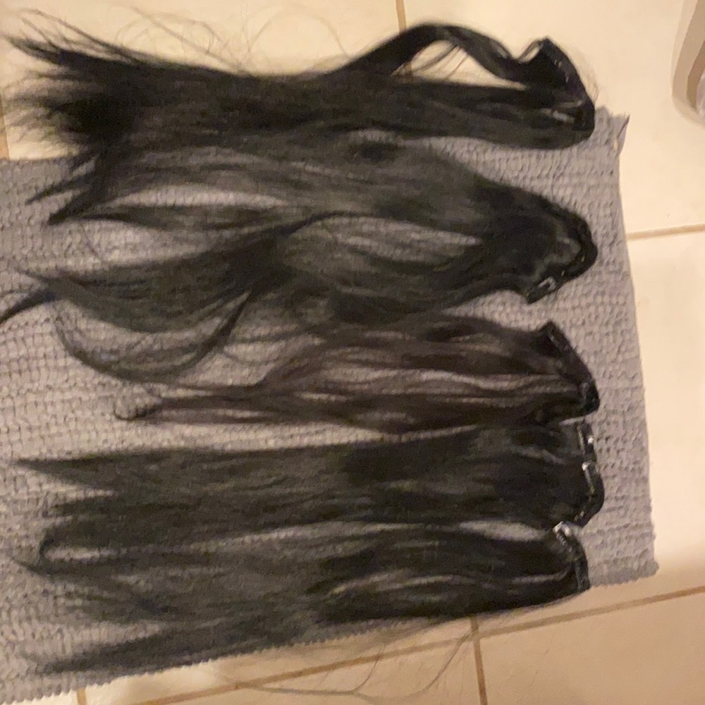 Clip in black hair extensions never used